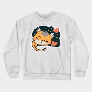 Sleepy Cat Valentine's Day Crewneck Sweatshirt